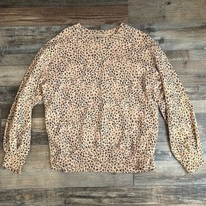 Abercrombie cheetah crew neck